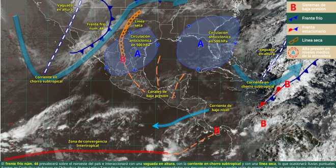 Se pronostican lluvias fuertes en zonas de Coahuila y la formación de torbellinos en regiones del norte y noreste de México