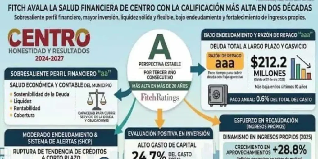 Fitch Ratings destaca salud financiera de Centro