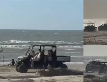 Detienen a 3 por conducir vehículo tipo Razer en playa Miramar, Centla