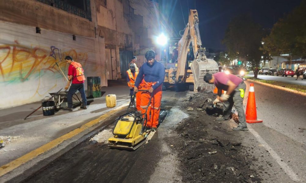Continuará bacheo nocturno en Villahermosa durante abril y mayo: Alcaldesa