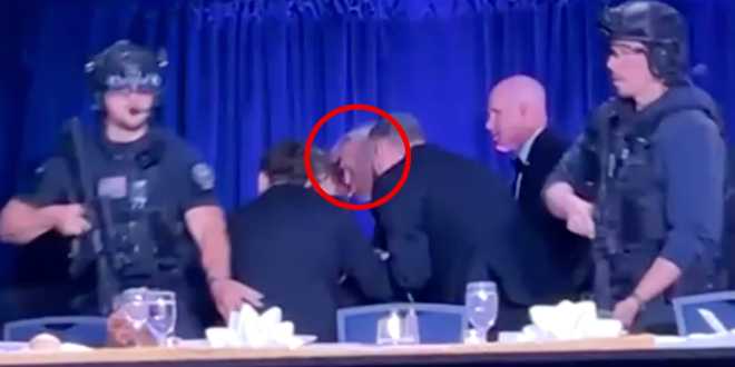 Evacúan a Trump durante cena de corresponsales en Washington tras alerta de disparos