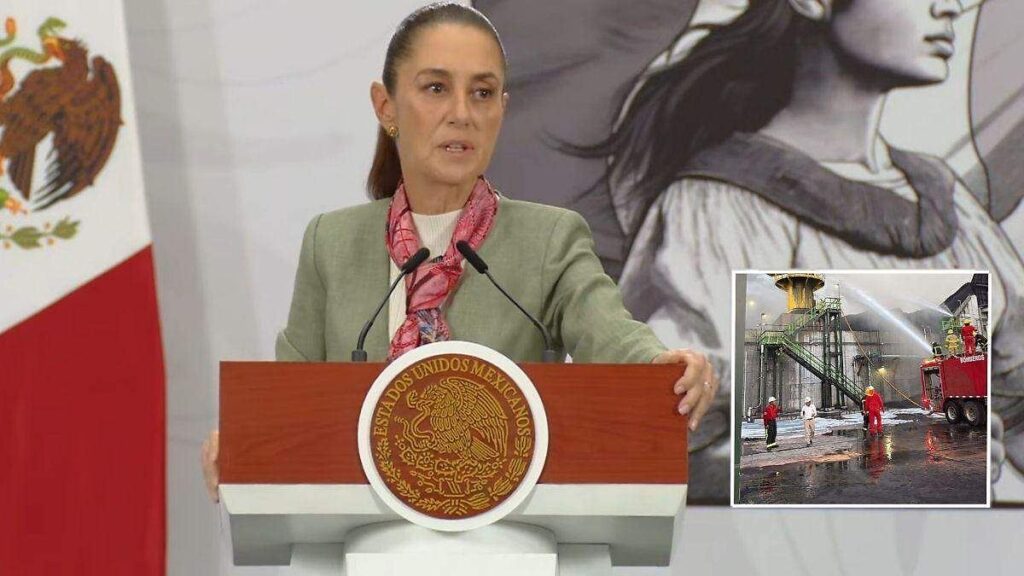 Informa Sheinbaum que incendio en refinería pudo ser por la temperatura del coque