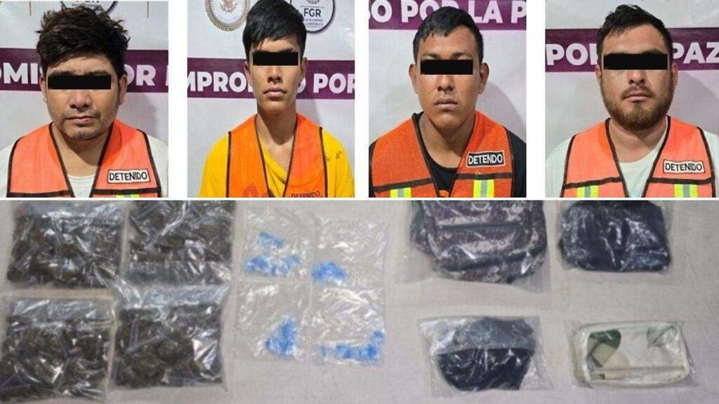 Detienen a cuatro presuntos narcomenudistas en Comalcalco