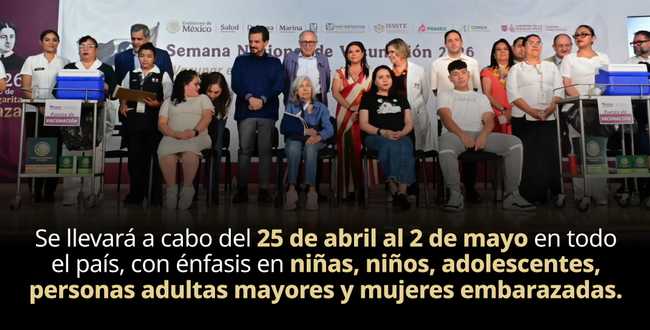 Arranca la Semana Nacional de Vacunación 2026