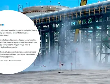Nube de vapor causa alarma en Refinería Olmeca; Pemex descarta contingencia