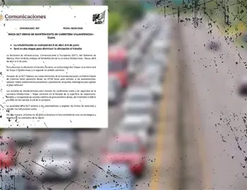 ¡Tome precauciones! SICT inicia rehabilitación de la carretera Villahermosa-Teapa; durará dos meses