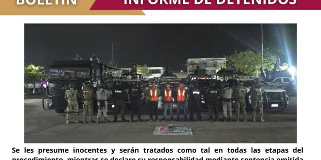 Las fuerzas del orden detienen a tres personas por portación de arma de fuego en Comalcalco