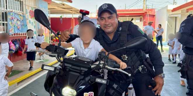 Realiza SSPC la actividad “Conoce a tu policía”, en el Jardín de Niños Enrique Rébsamen
