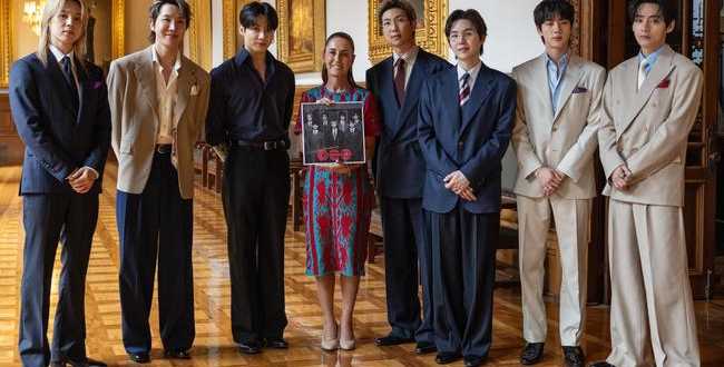 “La música y los valores unen a México y Corea del Sur”: Sheinbaum recibe a BTS en Palacio Nacional