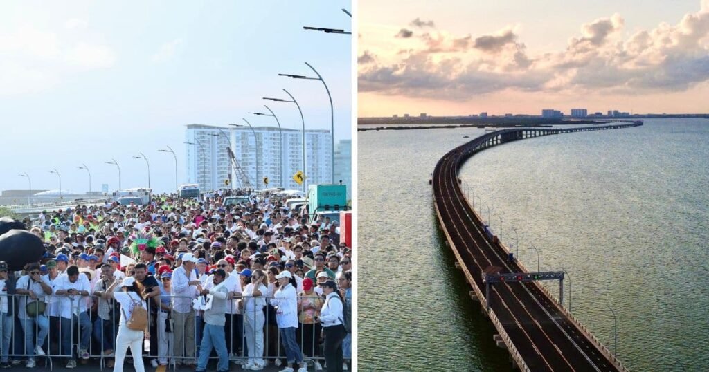 Inaugura gobierno de México el puente Nichuté, en Cancún, Quintana Roo