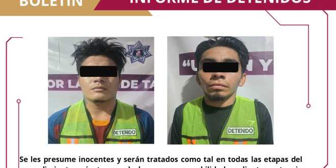 Caen dos por tentativa de robo a comercio y delitos contra la salud