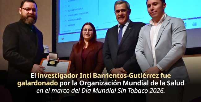 Reconocen a especialista por sus contribuciones al control del tabaco y la regulación de la nicotina