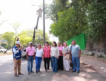 Ponen en marcha primera etapa de rehabilitación de luminarias en Ruiz Cortines