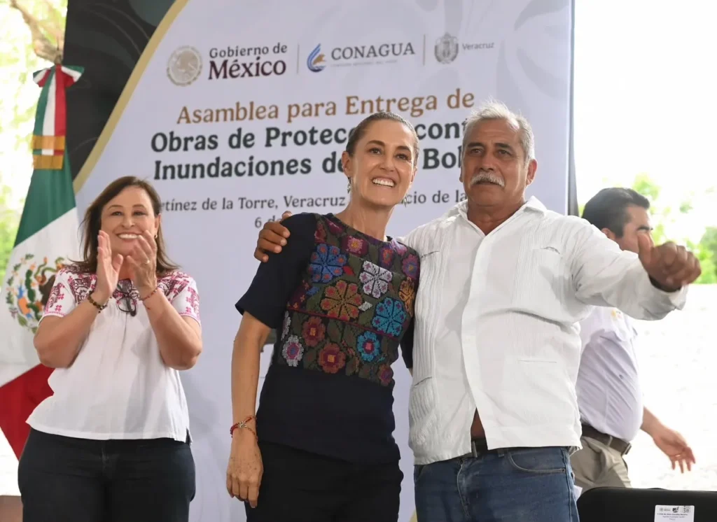 “Se gobierna escuchando al pueblo”: Presidenta Claudia Sheinbaum inaugura obras para prevenir inundaciones en 5 comunidades de Veracruz