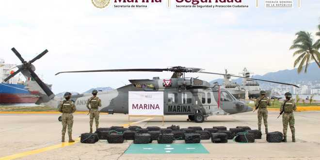 Marina incauta 1.3 toneladas de cocaína en Guerrero