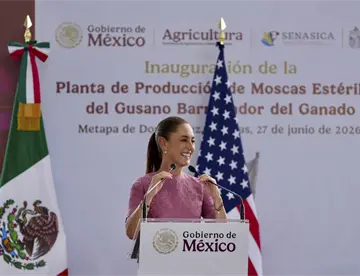 Sheinbaum inaugura planta para frenar el gusano barrenador en Chiapas