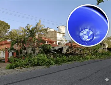 Tromba deja afectaciones en la zona de Río Viejo, en Centro