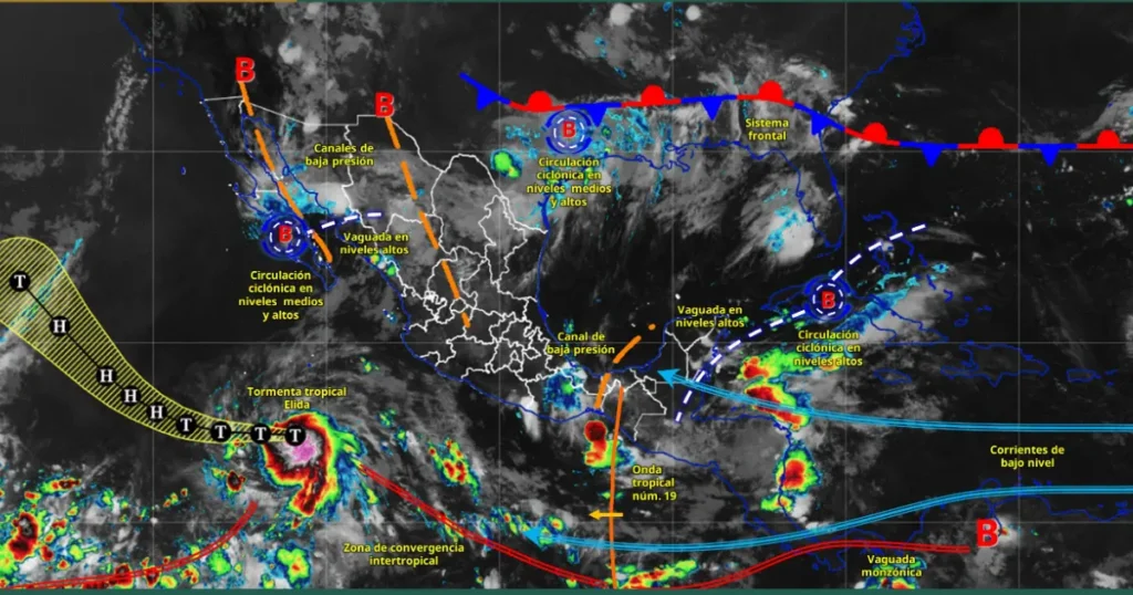 Pronóstico del clima: se formó la tormenta tropical Elida, lluvias se intensifican