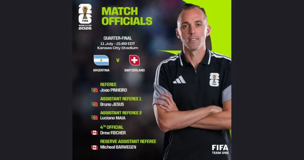 FIFA confirma terna arbitral portuguesa para el Argentina vs Suiza
