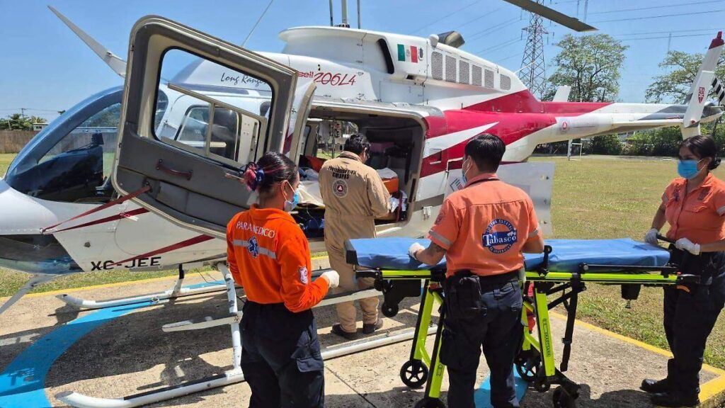 Por traumatismo trasladan a niño de 5 años de Chiapas a Tabasco