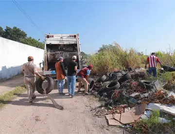 Limpian por quinta vez tiradero clandestino en El Toreo; recogen cerca de 100 neumáticos