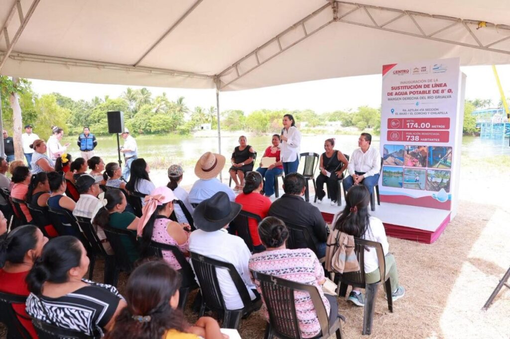 Inaugura Yolanda Osuna nueva línea de conducción de agua para habitantes de Aztlán 4ª Sección