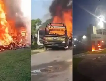 Incendian patrullas y la delegación de la Azucena tras muerte de motociclista en Cárdenas