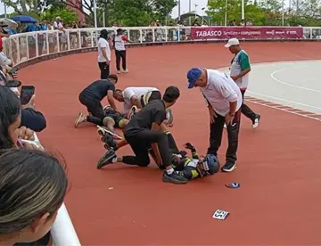 6 atletas resultan heridos en Campeonato Nacional de Patinaje de Velocidad en Tabasco