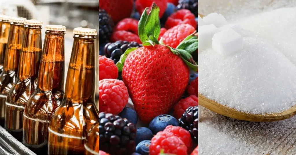 Caen exportaciones de cerveza, azúcar y berries en primer semestre