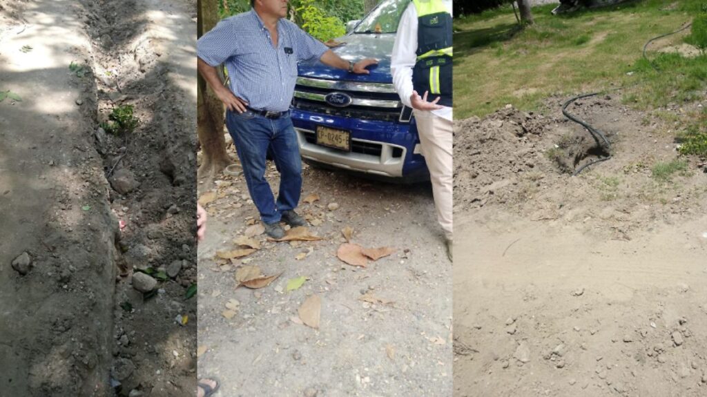 Comunidades de Centro protestan por instalación de tubería para fraccionamiento particular