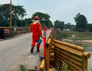 De 7 a 10 días suspenderán circulación vehicular en puente de Jalapa tras daño por traslado de equipo a batería Agave